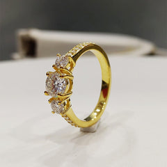 Channel Set Three-Stone Engagement Ring