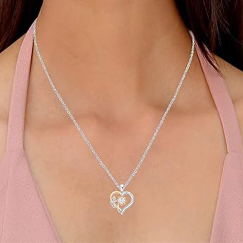 Flower heart Pendant Necklace