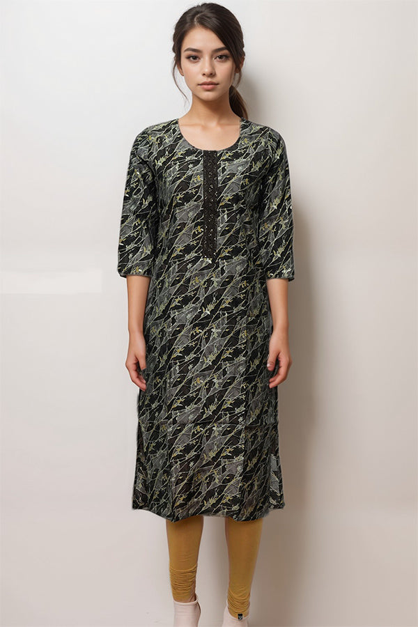 Sreejaa Printed A Line Kurti