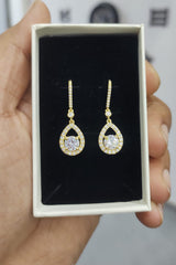 Teardrop Moissanite Drop Earrings