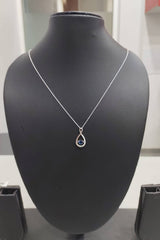 Blue and White Sapphire Infinity Pendant Necklace