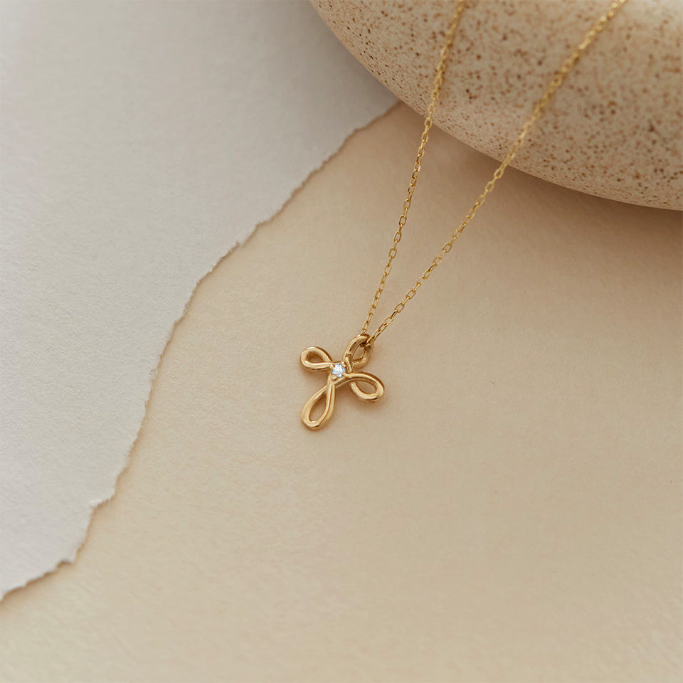 Infinity Open Cross Pendant Necklace