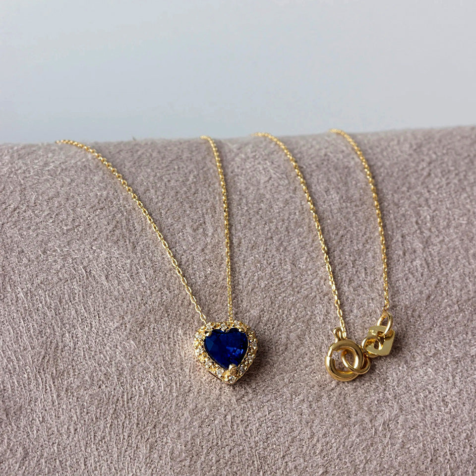 Love Heart Birthstone Pendant Necklace