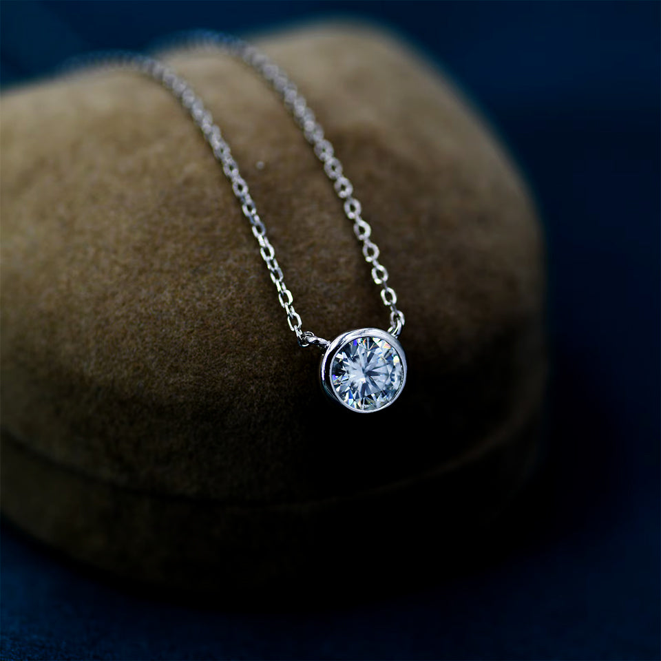 Round Bezel Pendant Necklace