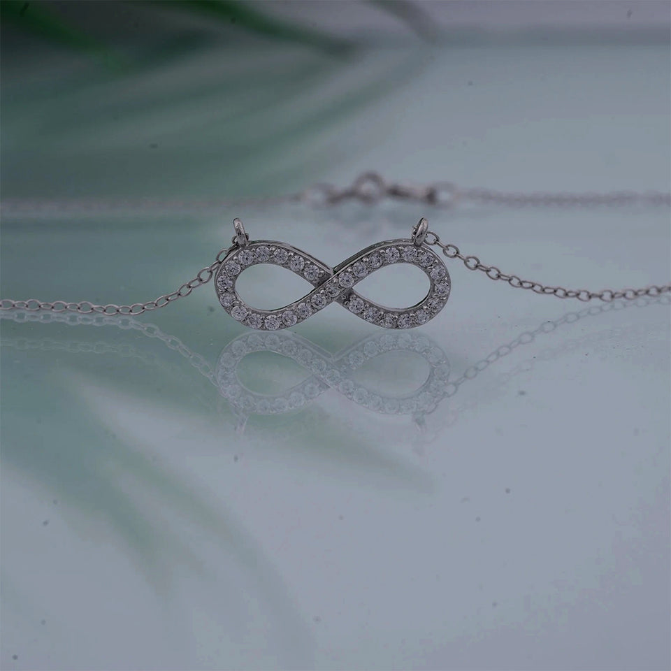 Sideways Infinity Pendant Necklace