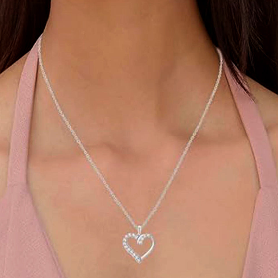 Moissanite Heart Pendant Necklace