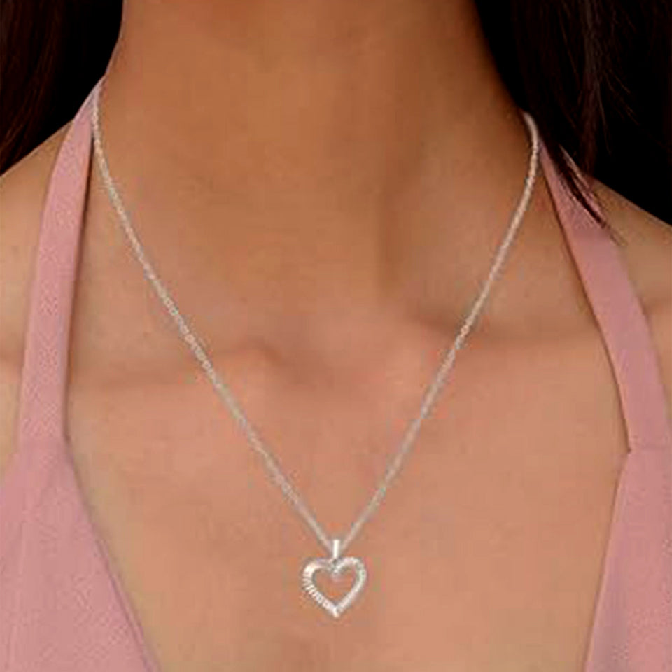 Open Half Heart Pendant Necklace