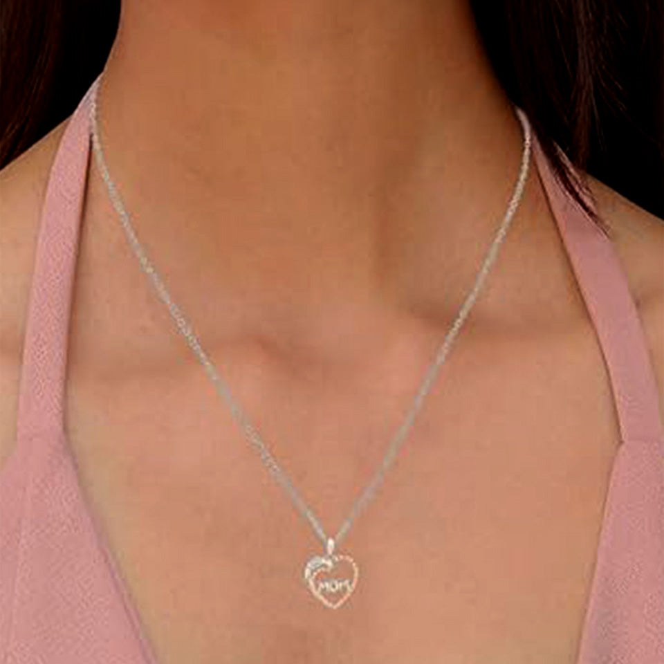 Mom Heart Pendant Necklace