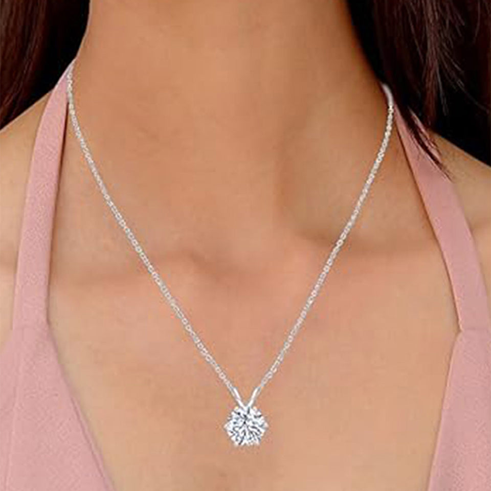 Prong Solitaire Pendant Necklace