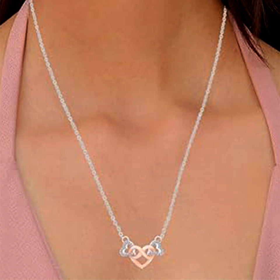 Infinity Heart Interlocking Pendant Necklace