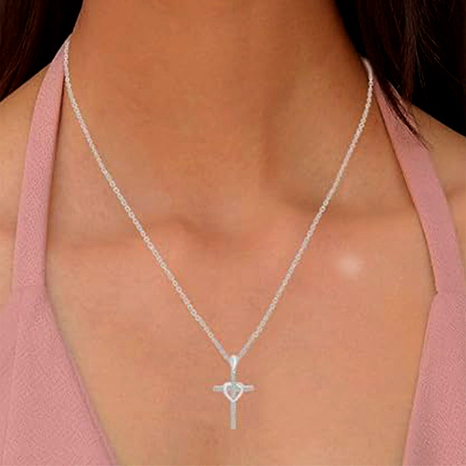 Heart Cross Pendant Necklace