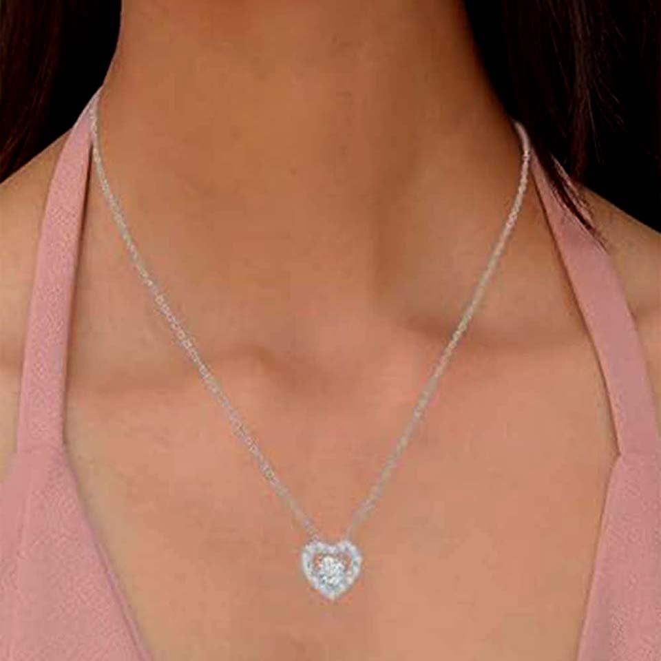 Halo Heart Pendant Necklace