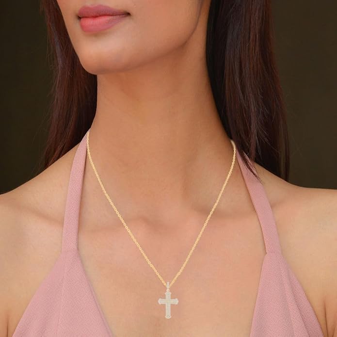 Multi-Row Cross Pendant Necklace