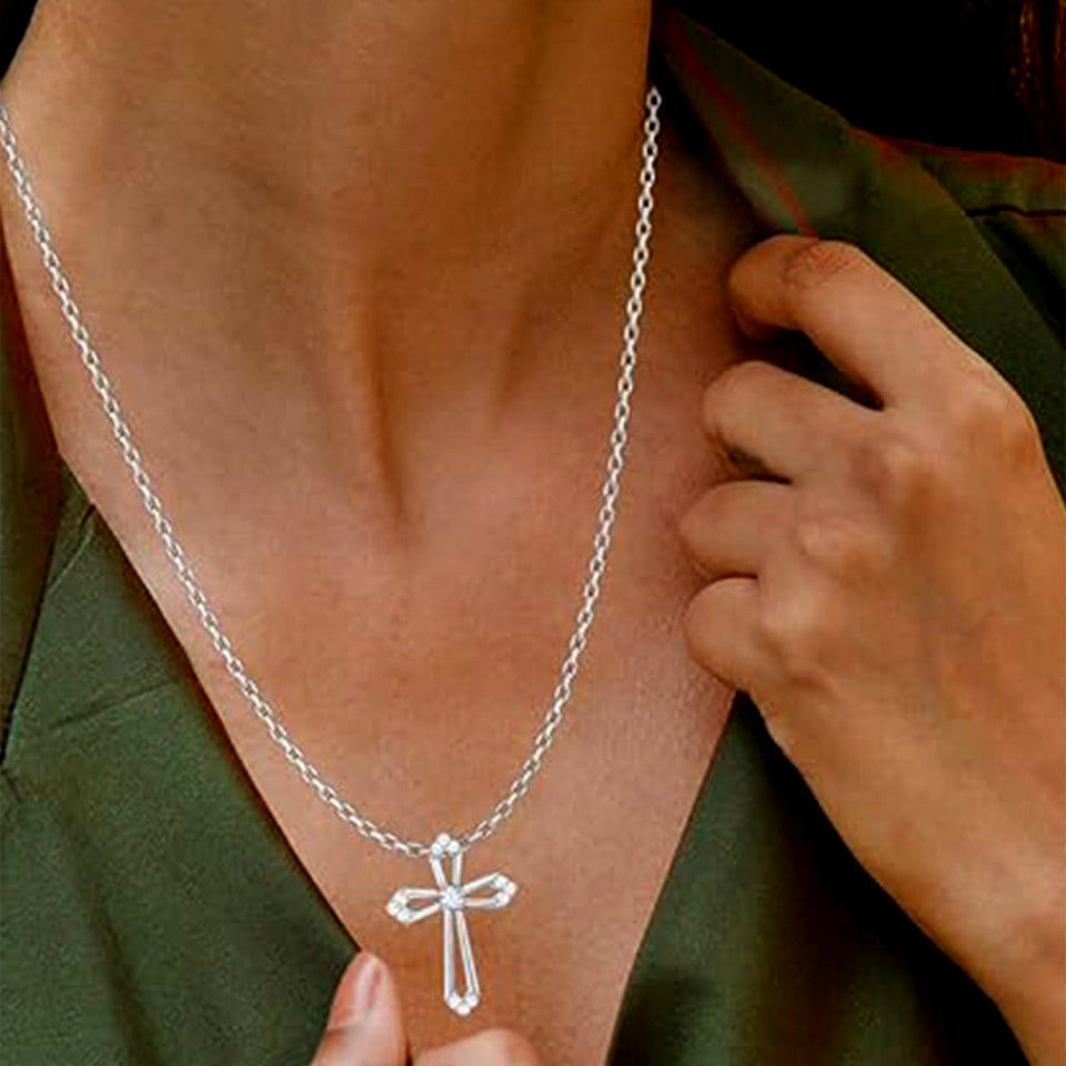 Open Cross Pendant Necklace