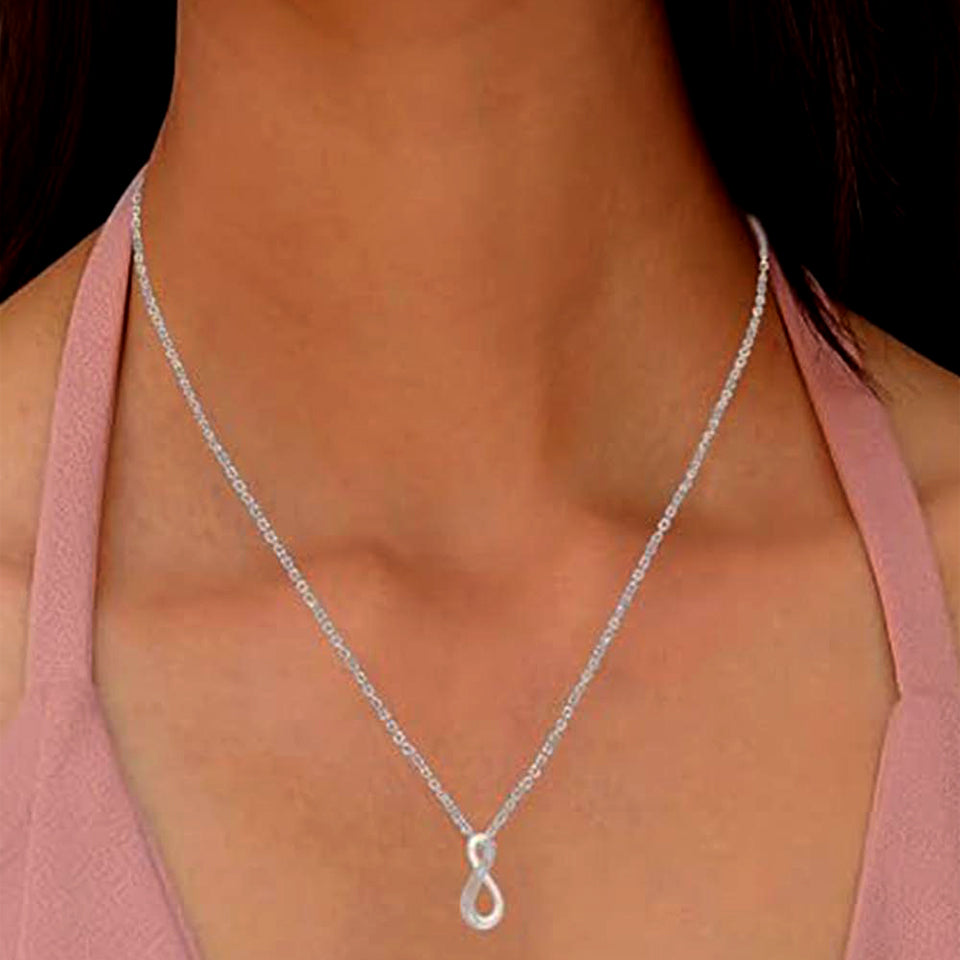 Double Row Infinity Pendant Necklace