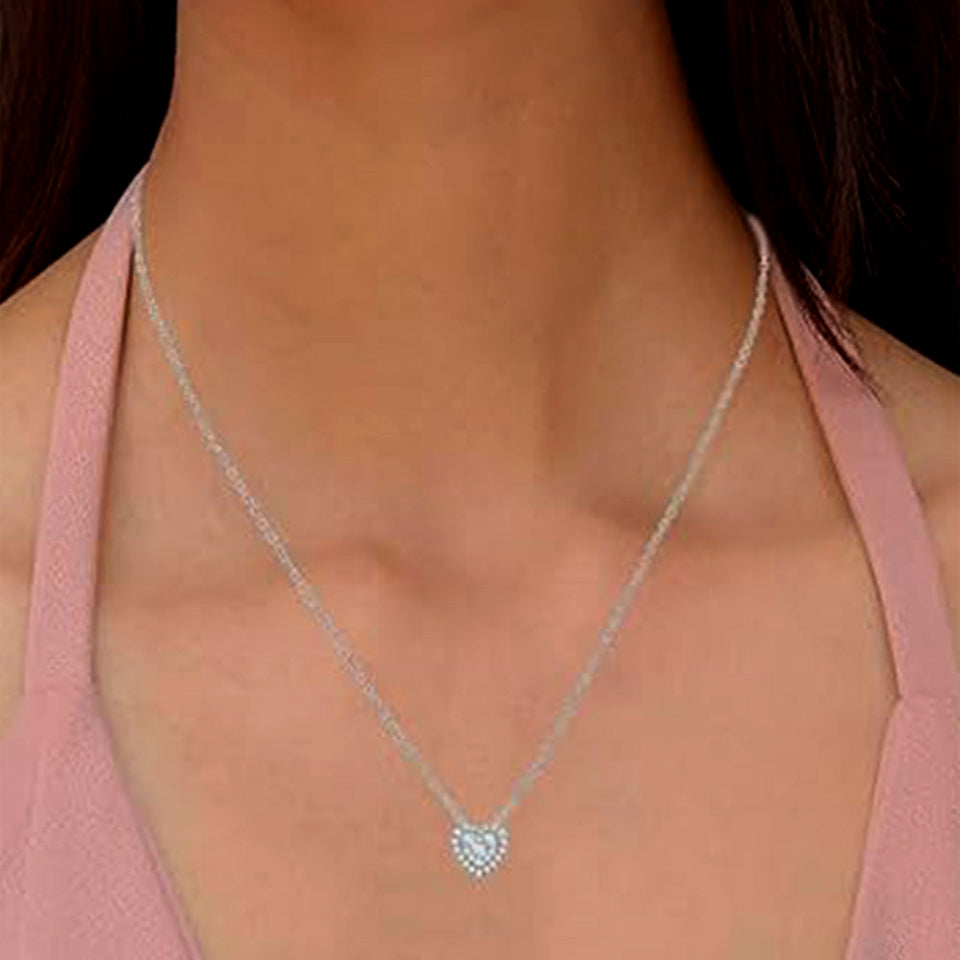 Eternal Halo Heart Pendant Necklace