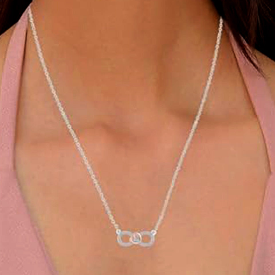 Sideways Infinity Heart Pendant Necklace