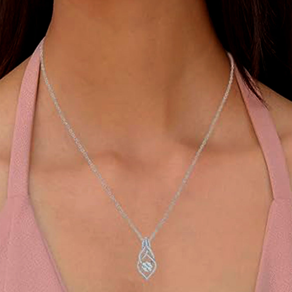 Swirl Infinity Teardrop Pendant Necklace