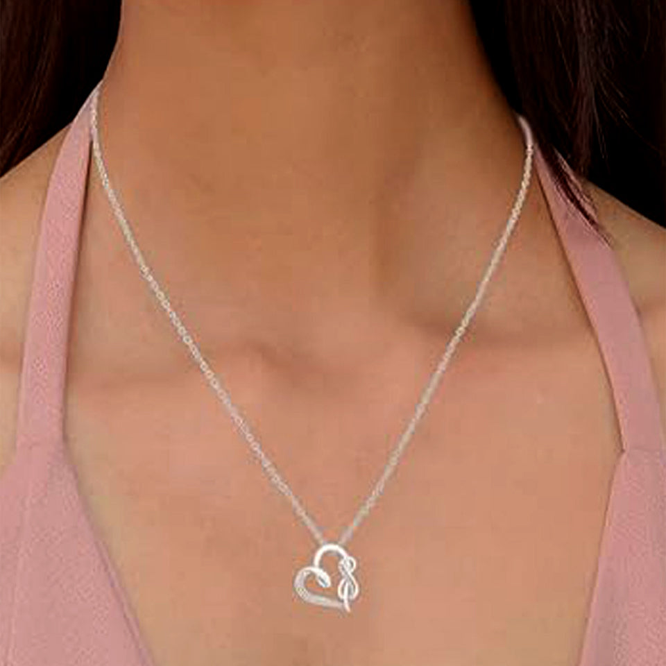 Swirl Infinity Heart Pendant Necklace