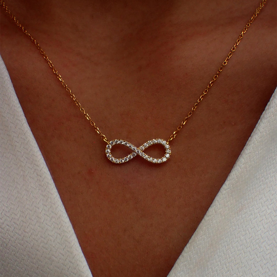 Sideways Infinity Pendant Necklace