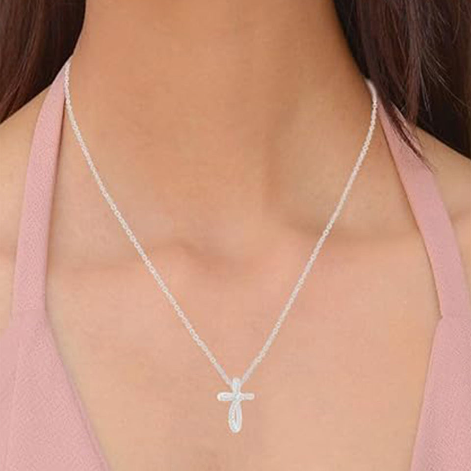 Open Loop Cross Pendant Necklace