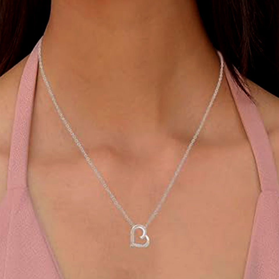 Moissanite Diamond Heart Pendant Necklace