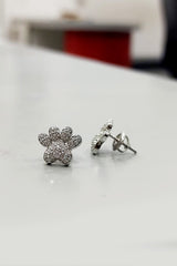 Cubic Zirconia Paw Print Stud