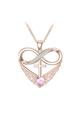 Cubic Zirconia Infinity Cross Heart Pendant Necklace