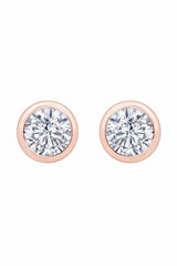 Round Bezel Set Moissanite Stud