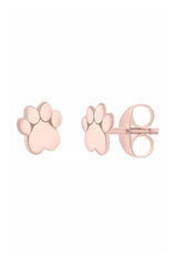 Heart Shaped Dog Paw Print Stud