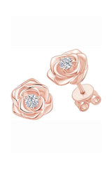 Rose Flower Moissanite Stud