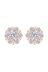 Snowflake Round Moissanite Stud