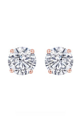 Round Moissanite Vintage Solitaire Stud