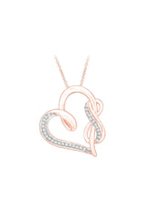 Swirl Infinity Heart Pendant Necklace