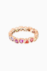 Multi Gemstone Rainbow Heart Promise Ring