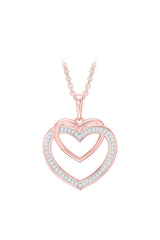 Tone Double Heart Pendant Necklace