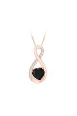 Heart Shape Black Infinity Pendant Necklace