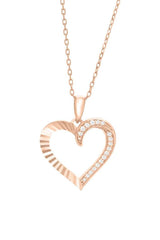 Open Half Heart Pendant Necklace