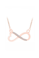 Sideway Infinity Heart Pendant Necklace