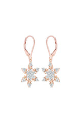 Cubic Zirconia Snowflake Drop Earrings