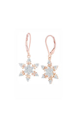 Cubic Zirconia Snowflake Drop Earrings