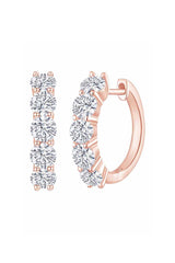 Moissanite  Diamond Huggie Hoop Earrings