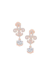 Moissanite Fleur De Lis Dangle Earrings