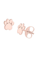 Heart Shaped Dog Paw Print Stud