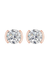 Round Moissanite Diamond Solitaire Stud