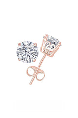 Round Moissanite Vintage Solitaire Stud