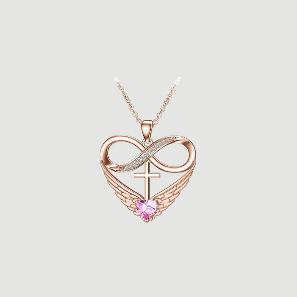 Cubic Zirconia Infinity Cross Heart Pendant Necklace