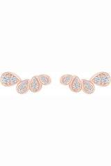 Cubic Zirconia Teardrop Ear Crawler Stud