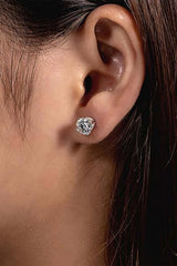 Round Moissanite Vintage Solitaire Stud