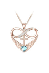 Cubic Zirconia Infinity Cross Heart Pendant Necklace